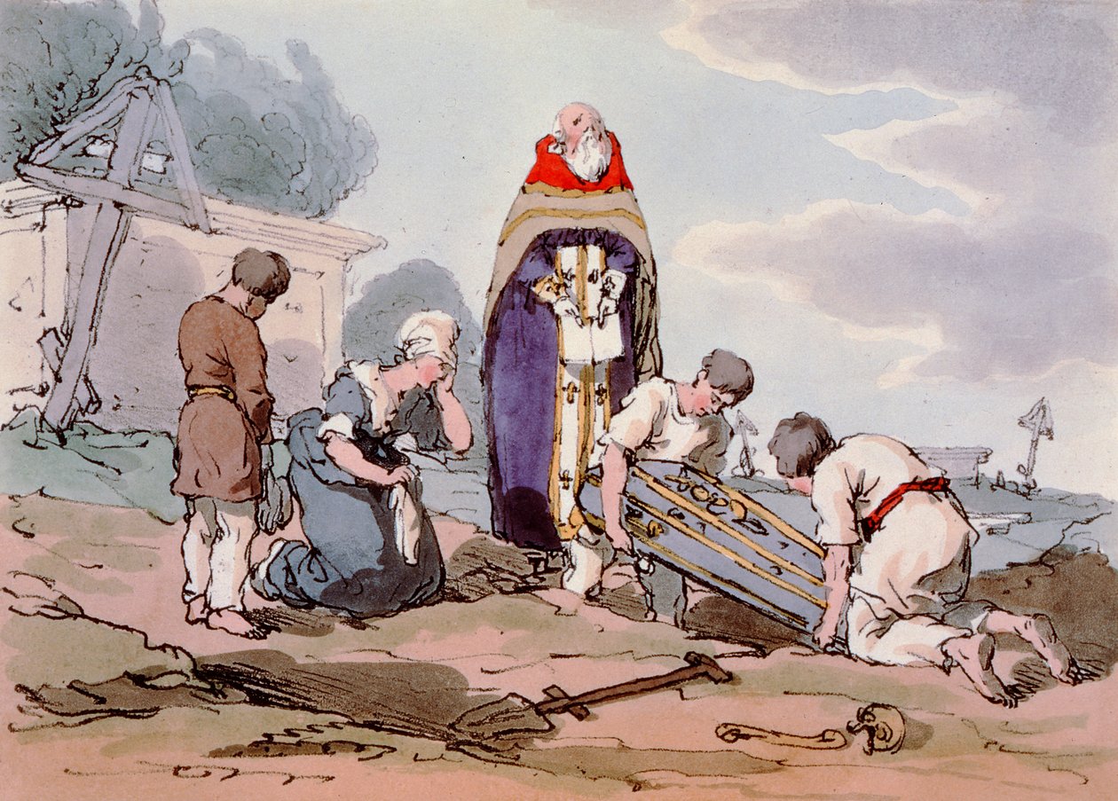 Begravelse, etset av kunstneren, utgitt 1804 av John Augustus Atkinson