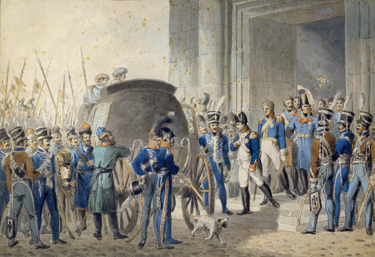 Napoleons (1769-1821) avgang til Elba av John Augustus Atkinson
