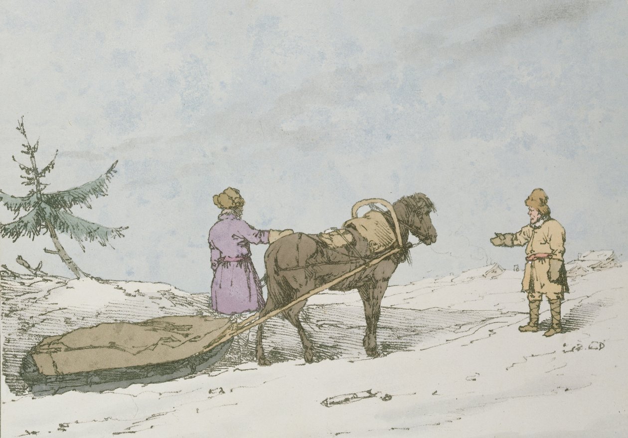 Finland Sledge, 1803 av John Augustus Atkinson