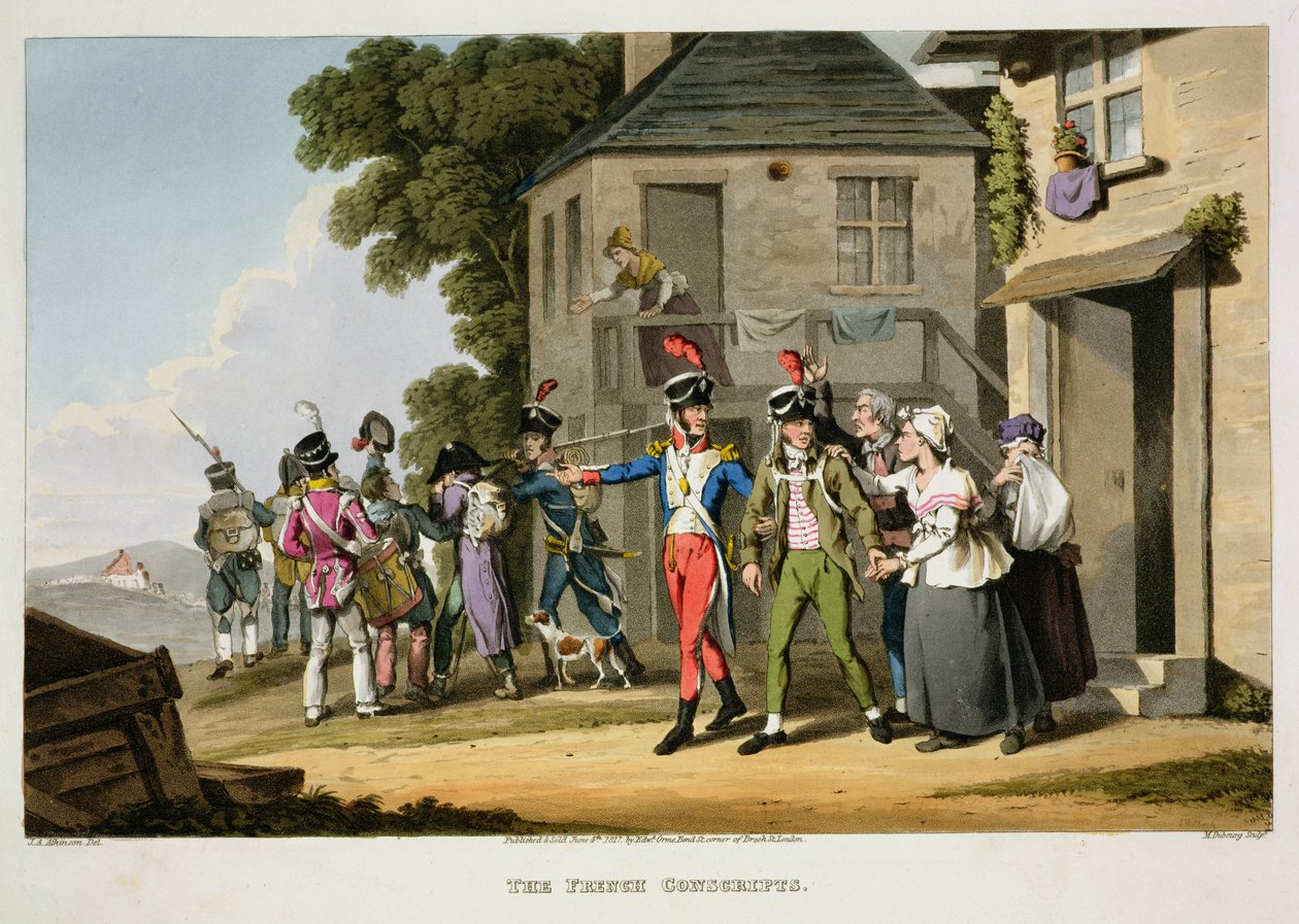 De franske vernepliktige, gravert av Matthew Dubourg (fl. 1813-20) og John Heaviside Clark (ca. 1771-1863) fra 