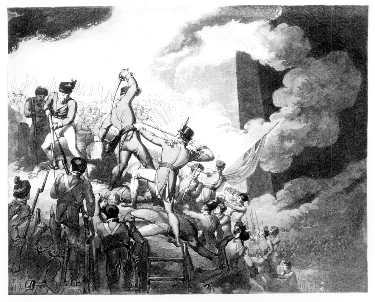 Stormingen av Badajoz, 6. april 1812 av John Augustus Atkinson