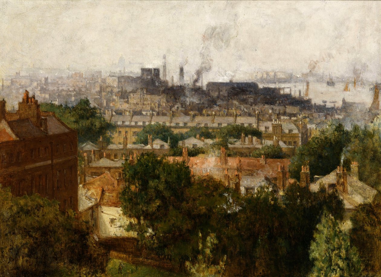 London og Themsen fra Greenwich, ca. 1890 av John Auldjo