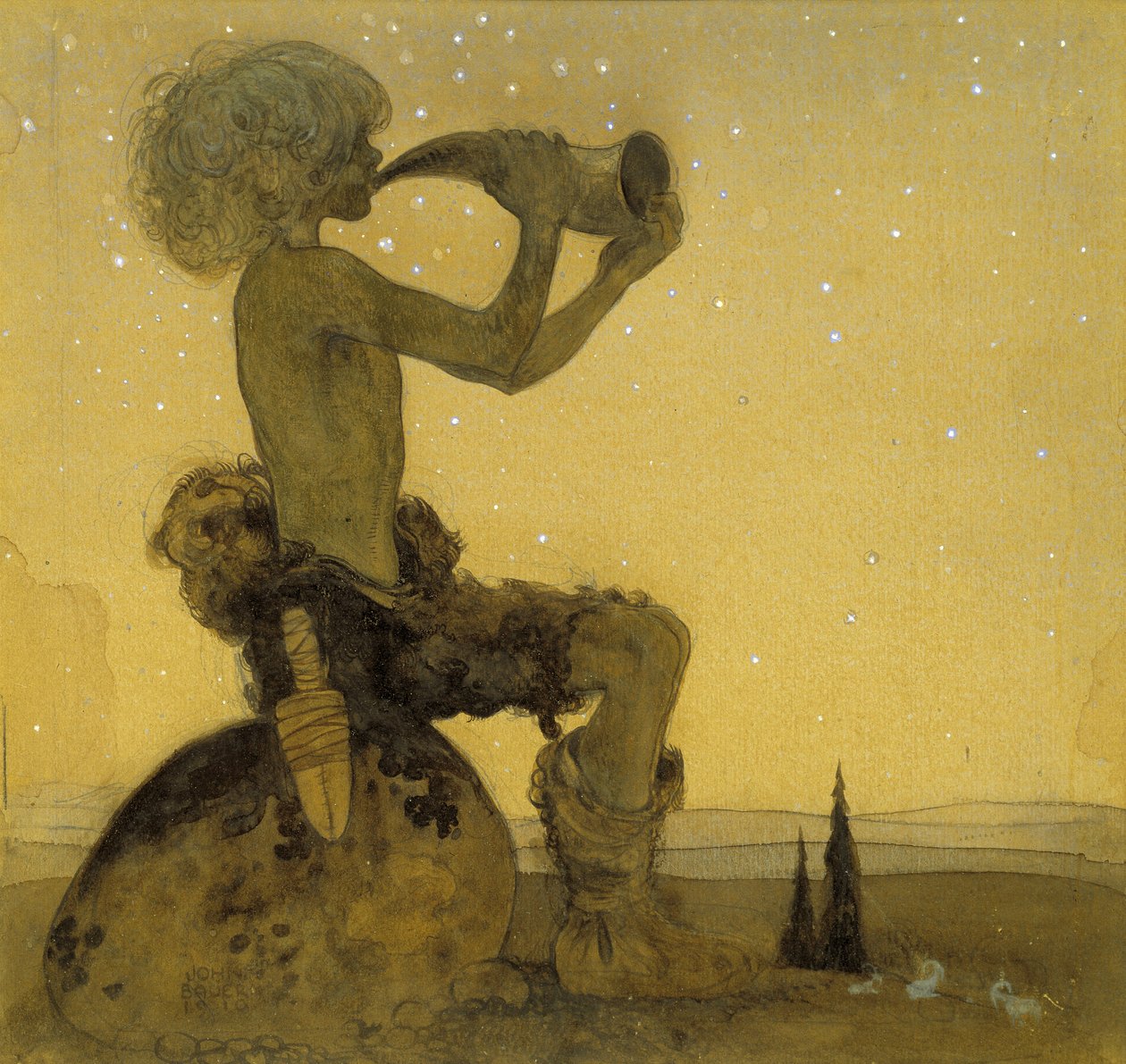 A Fairy Shepherd, 1910 (wc) av John Bauer