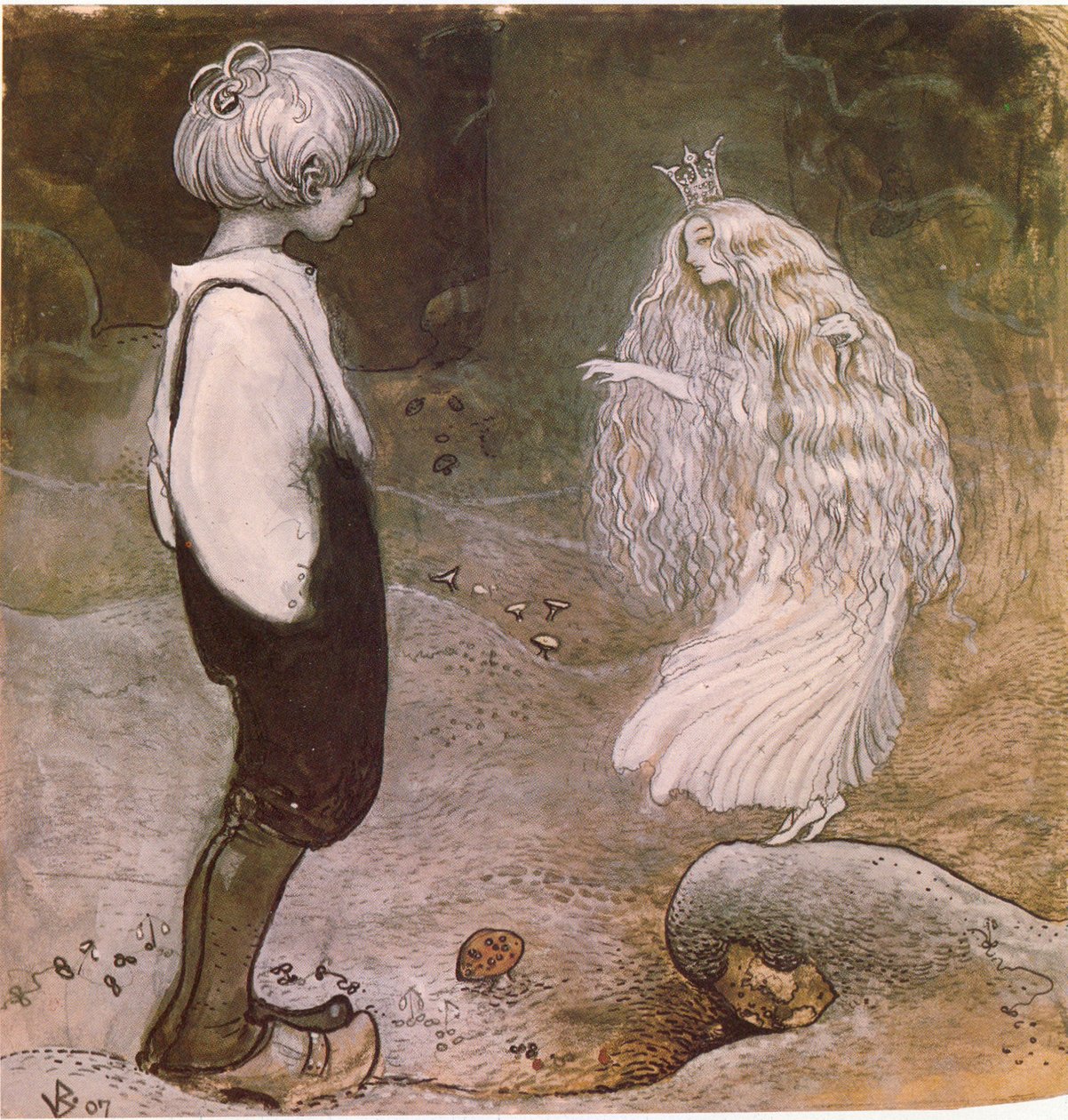 I det øyeblikket ble hun forandret med magi til en fantastisk liten fe av John Bauer