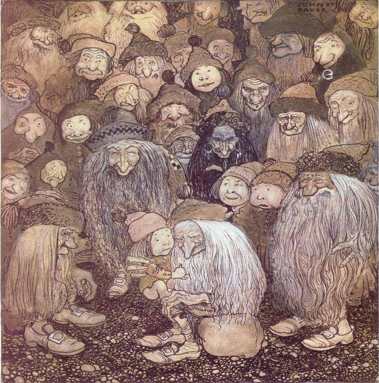 Men hvordan kommer jeg meg inn i fjellet, spurte nissegutten av John Bauer