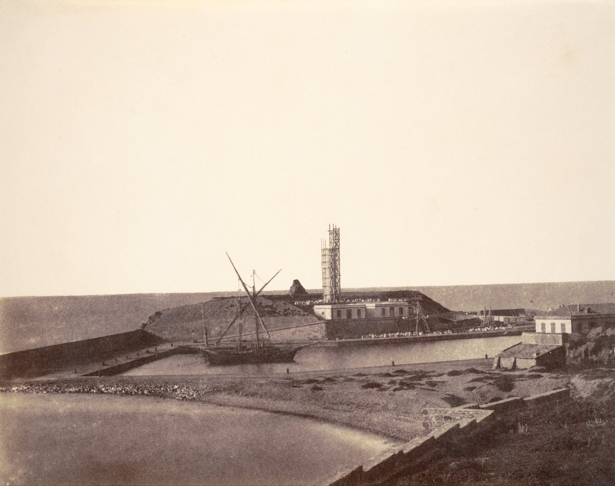 Fyr under bygging i Harbour, Algerie av John Beasly Greene
