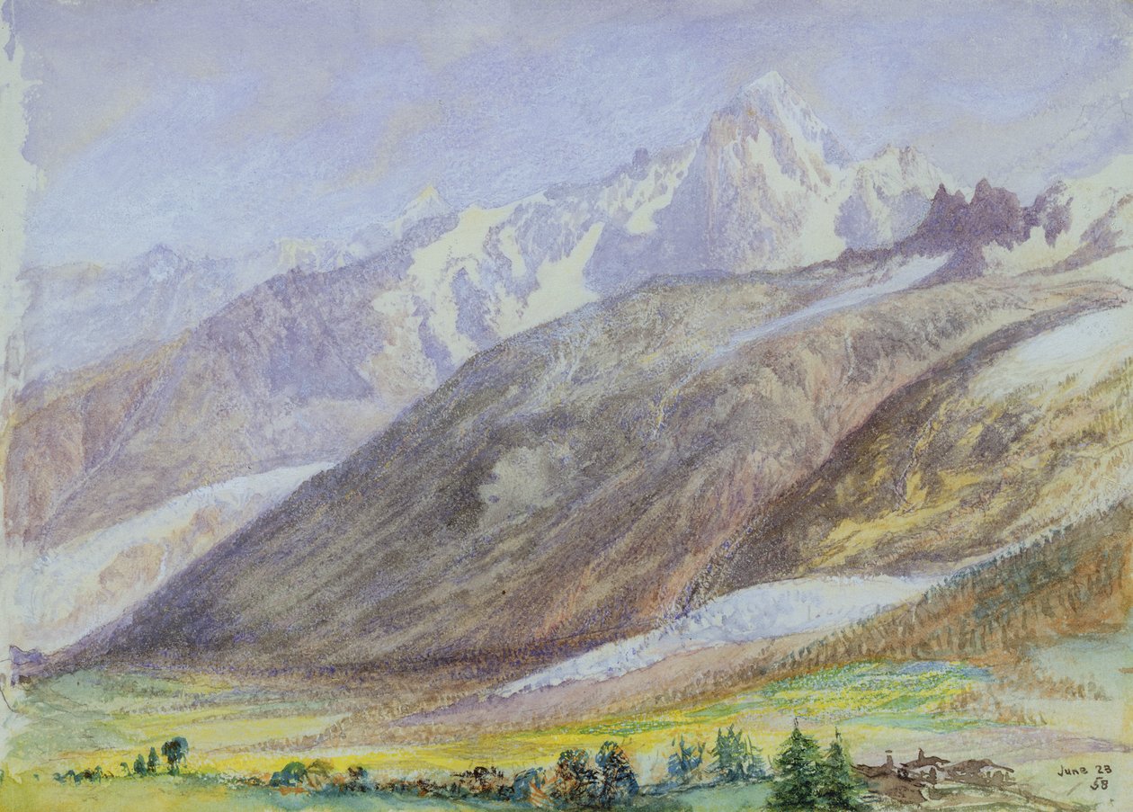 Fjellscene, 23. juni 1858 av John Brett