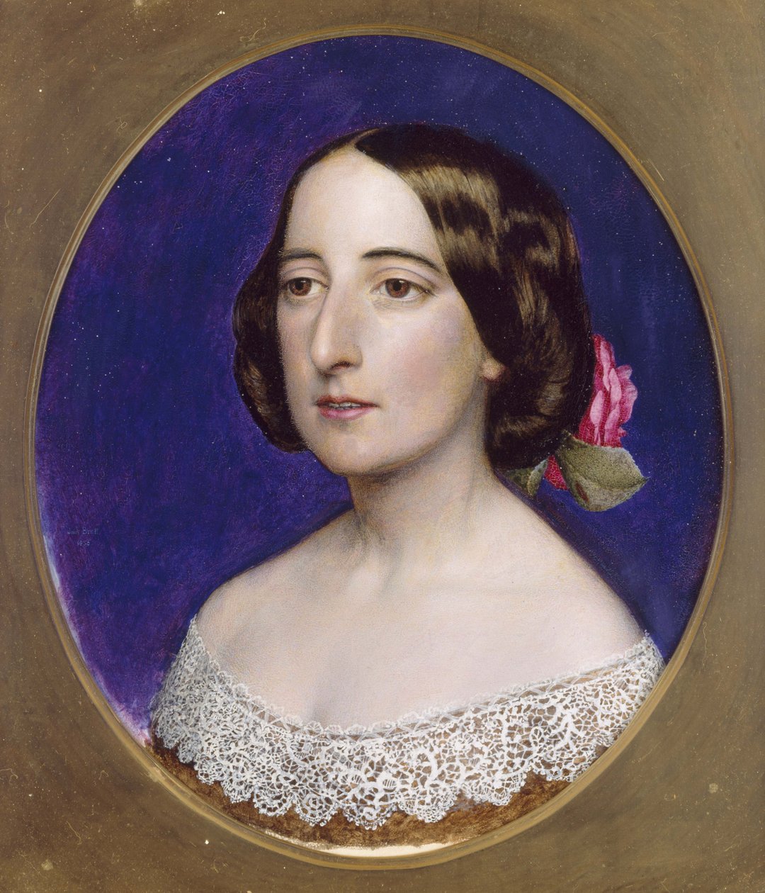 Mrs Coventry Patmore, før 1856 (olje på kort) av John Brett