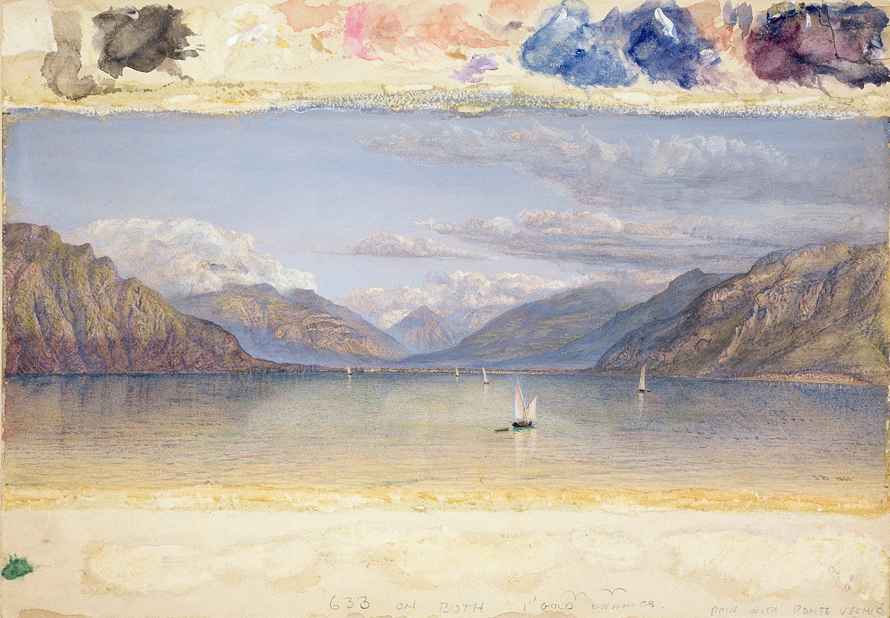 The Mountains of St. Gingolph, 1861 (wc og kroppsfarge på kort) av John Brett