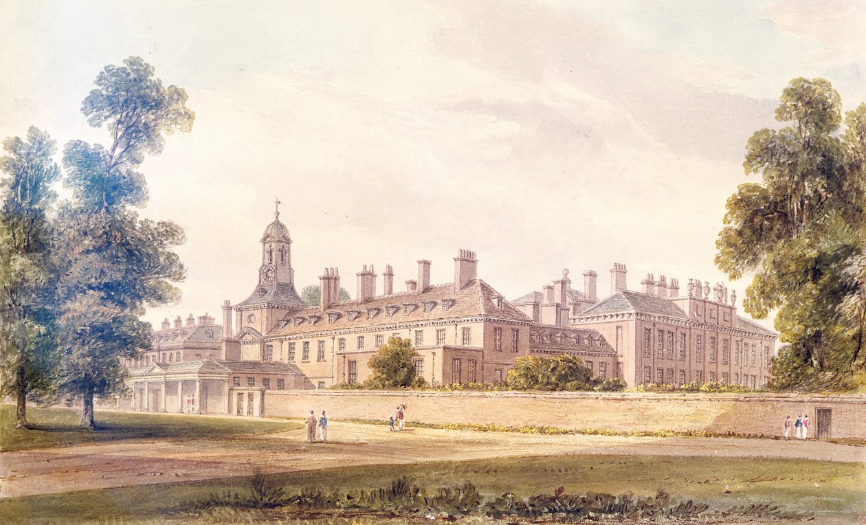 Den sørvestlige utsikten over Kensington Palace, 1826 av John Chessell Buckler