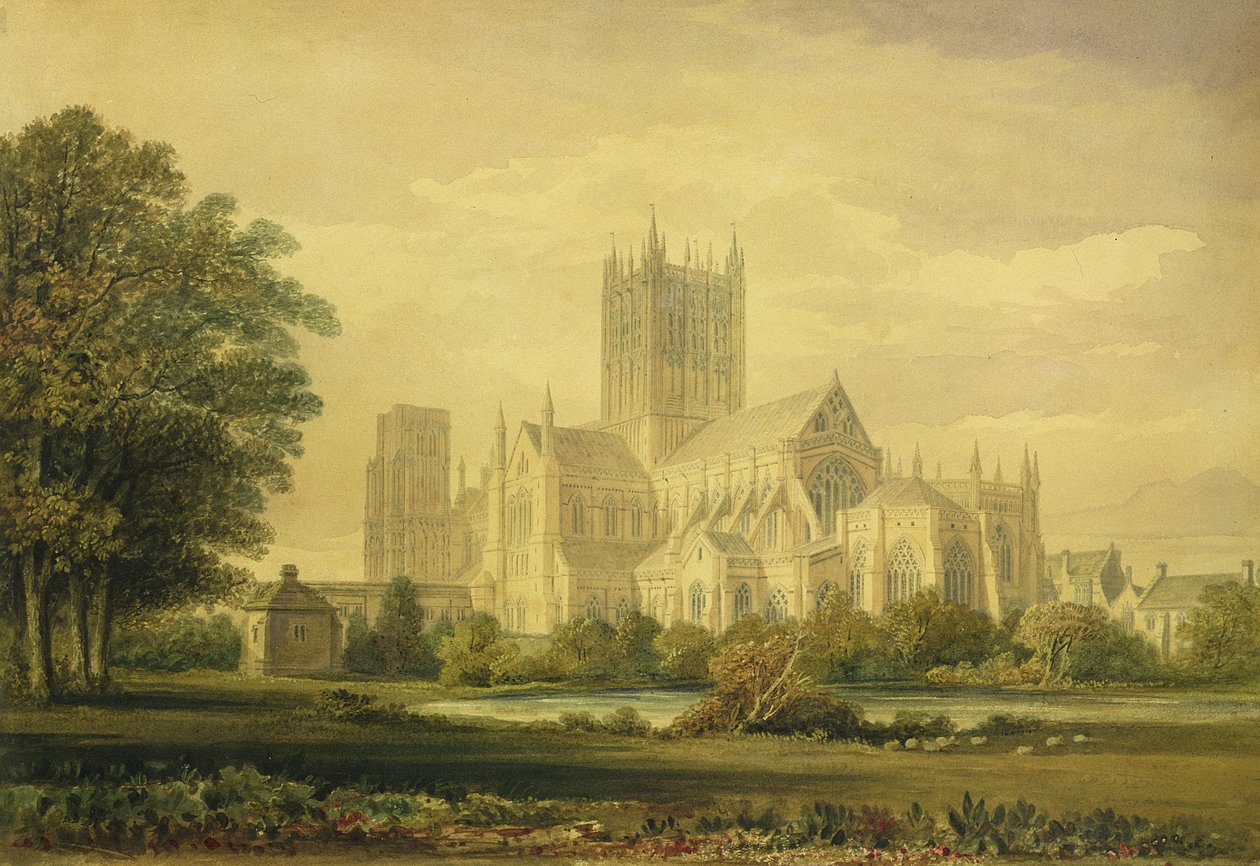 Wells katedral, 1821 av John Chessell Buckler