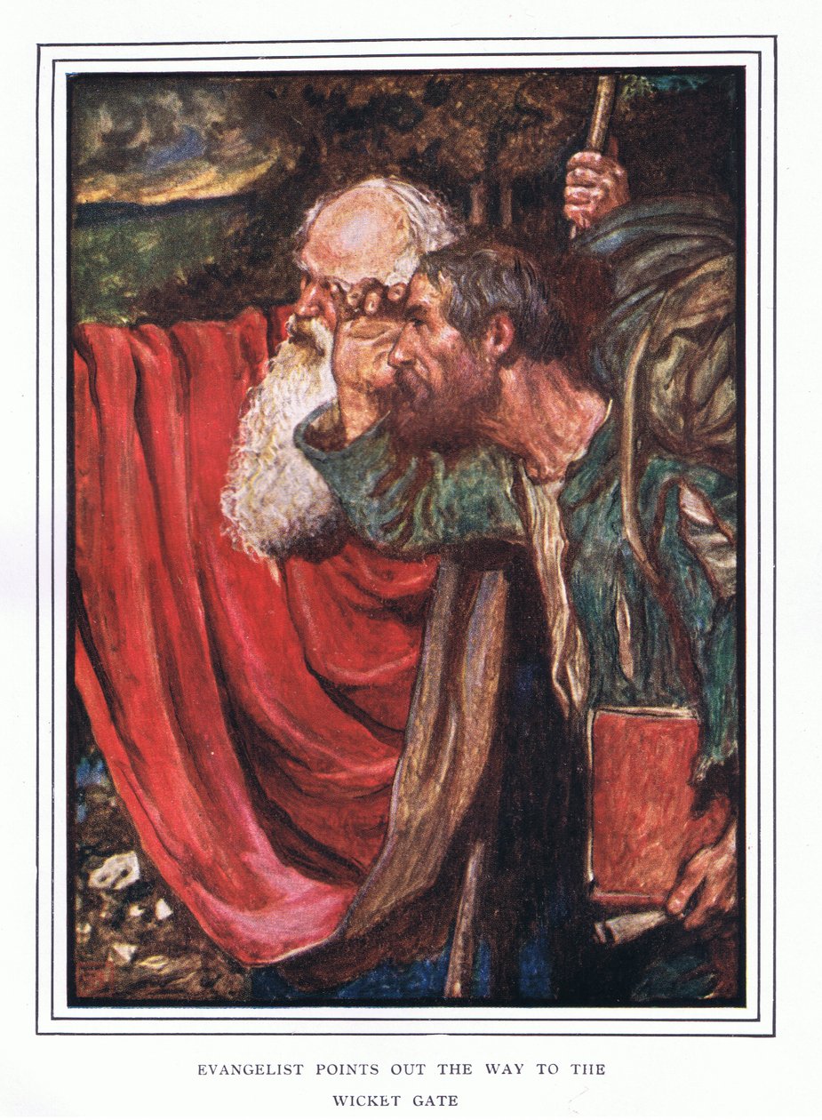 Evangelist peker ut veien til wicket-gate av John Byam Liston Shaw