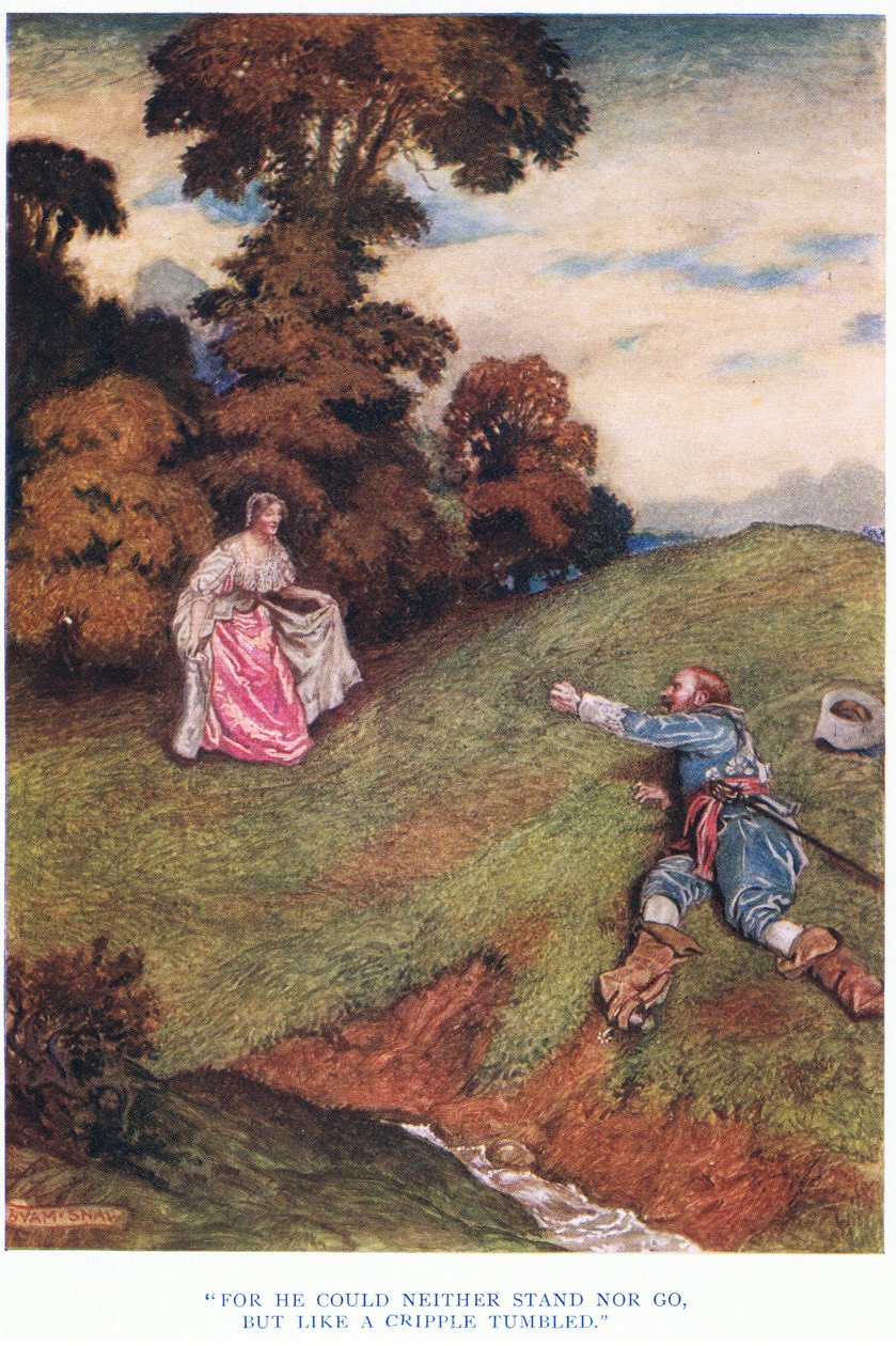 For han kunne verken stå eller gå, men som en krøpling falt, 1928 av John Byam Liston Shaw