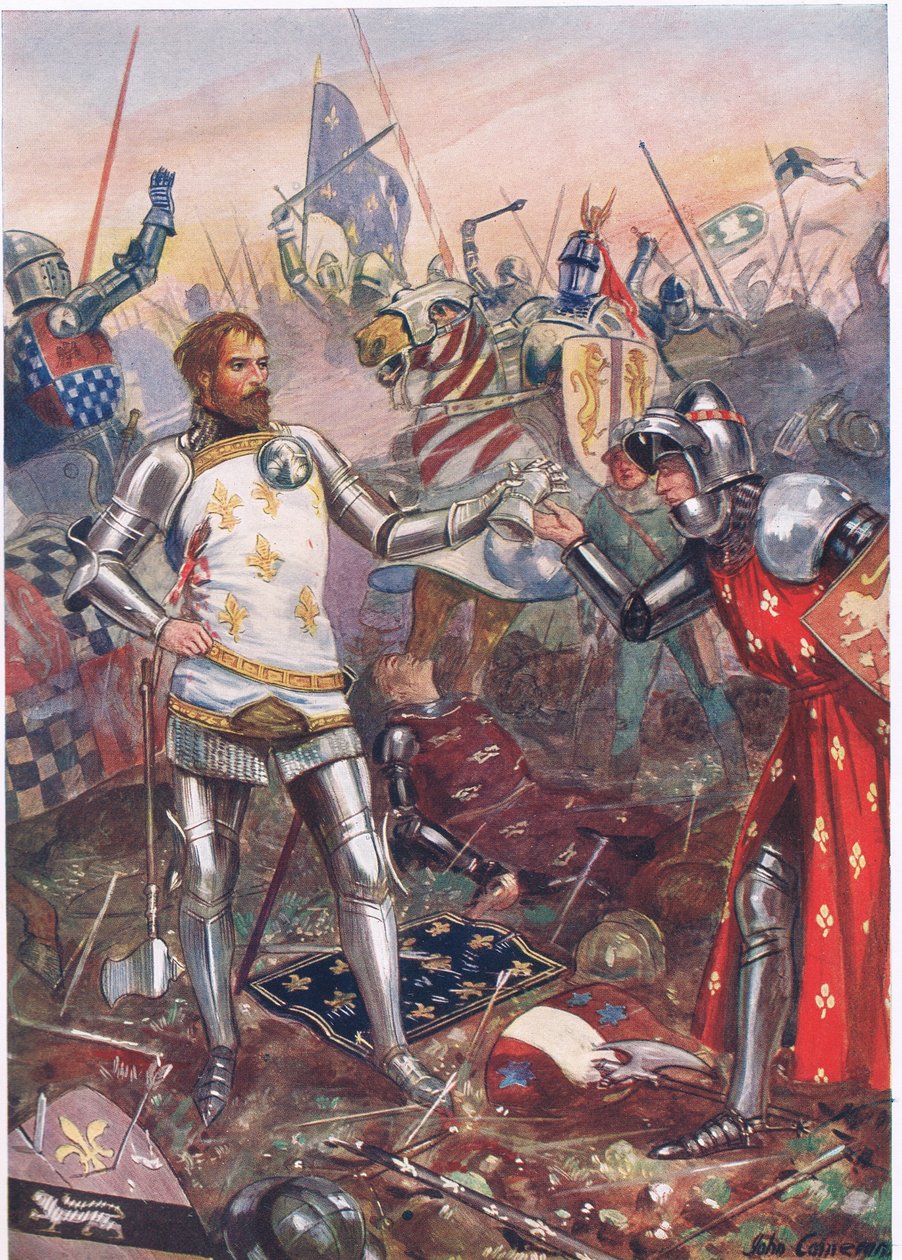 The Surrender of John II of France at the Battle of Poitiers, illustrasjon fra 