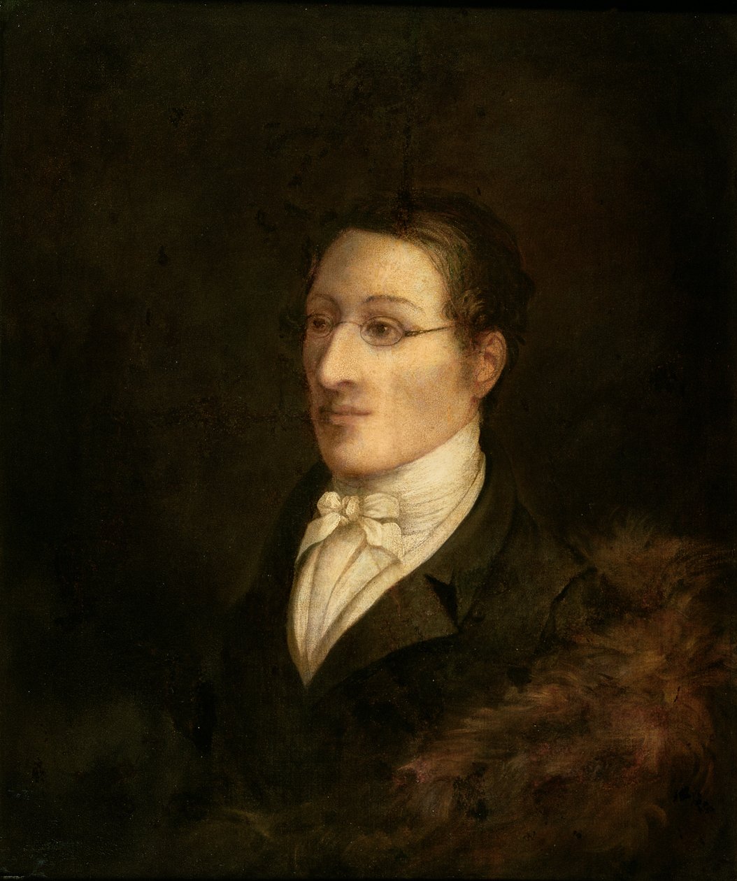 Portrett av Carl Maria Friedrich Ernst von Weber (1786-1826), tysk komponist og pianist, ca. 1826 av John Cawse