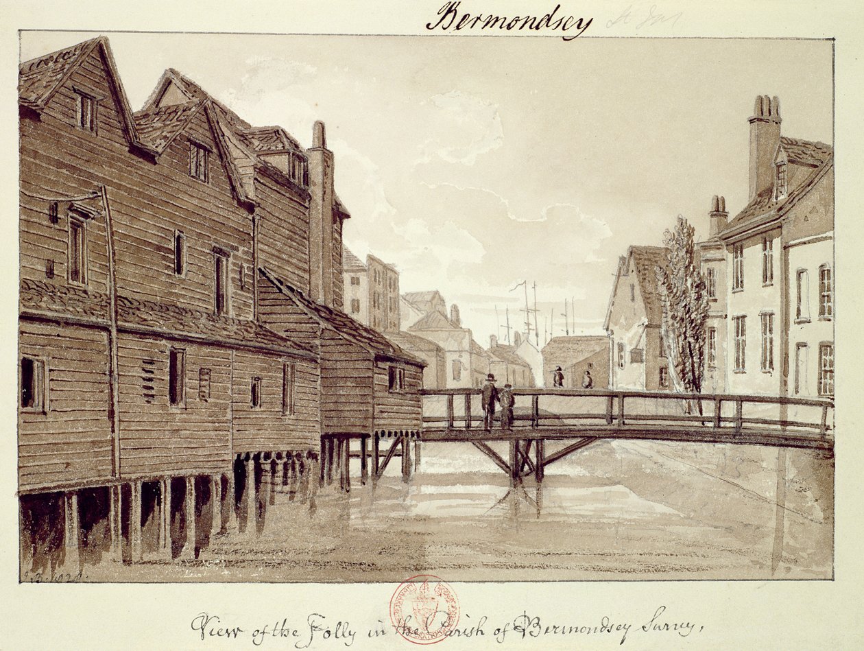 View of the Folly, Dockhead, Bermondsey, 1828 fra 