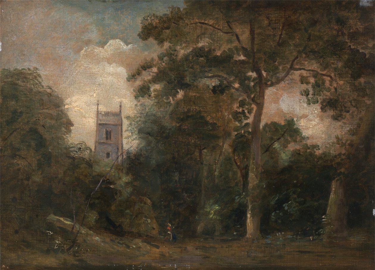 En kirke i trærne av John Constable
