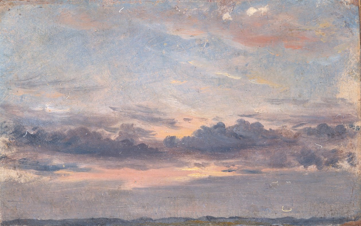 En skystudie, solnedgang av John Constable