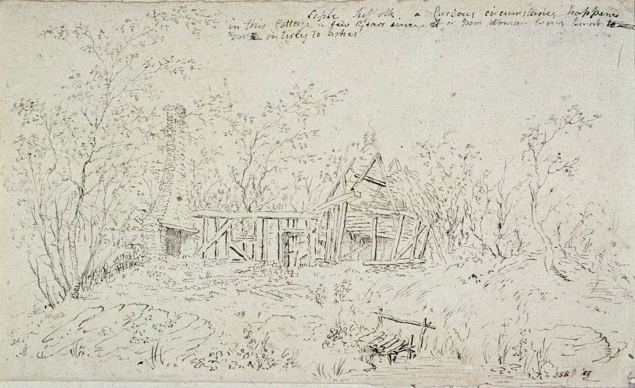 En ødelagt hytte i Capel, Suffolk, 1796 av John Constable