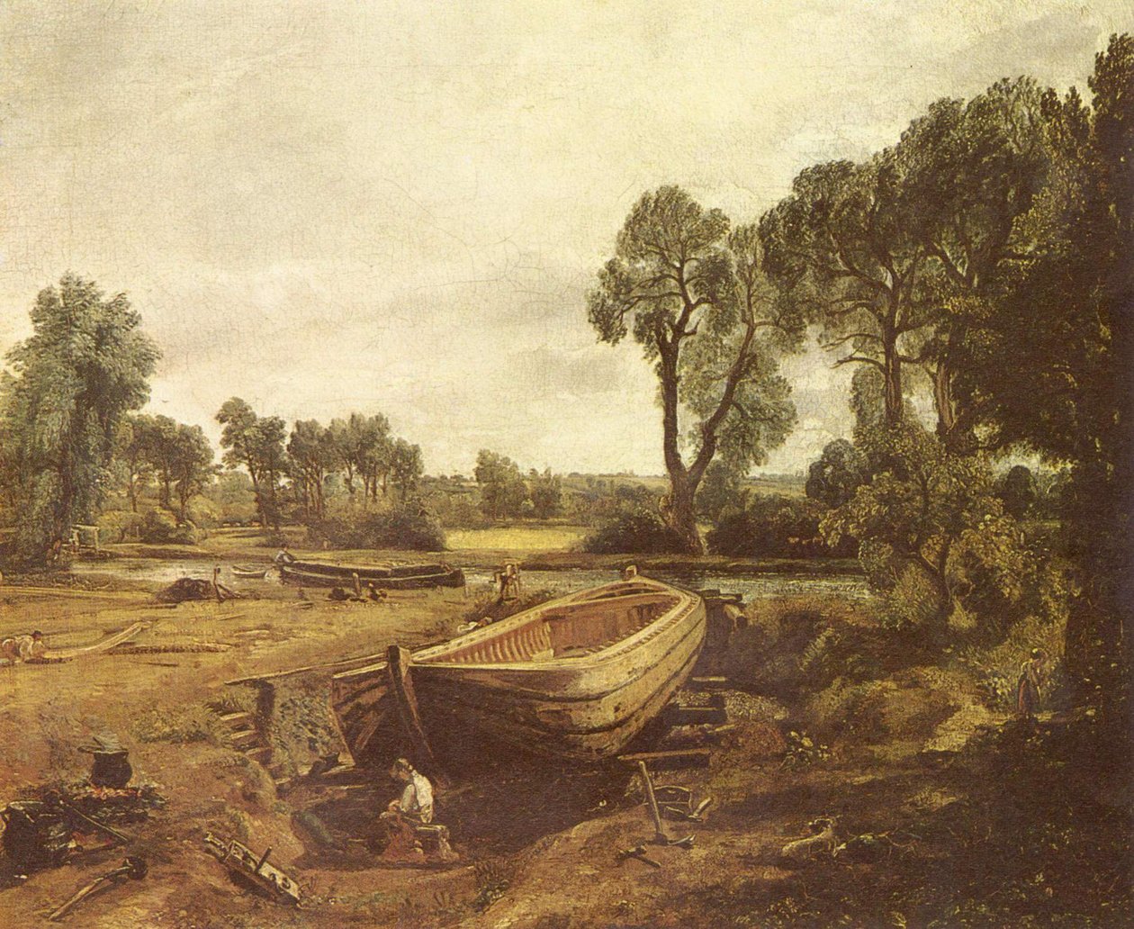 Bootsbau i Flatford av John Constable