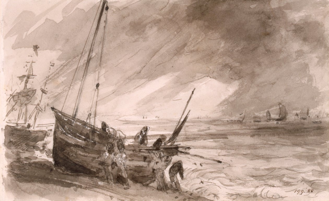 Brighton kystscene, ca. 1828 av John Constable