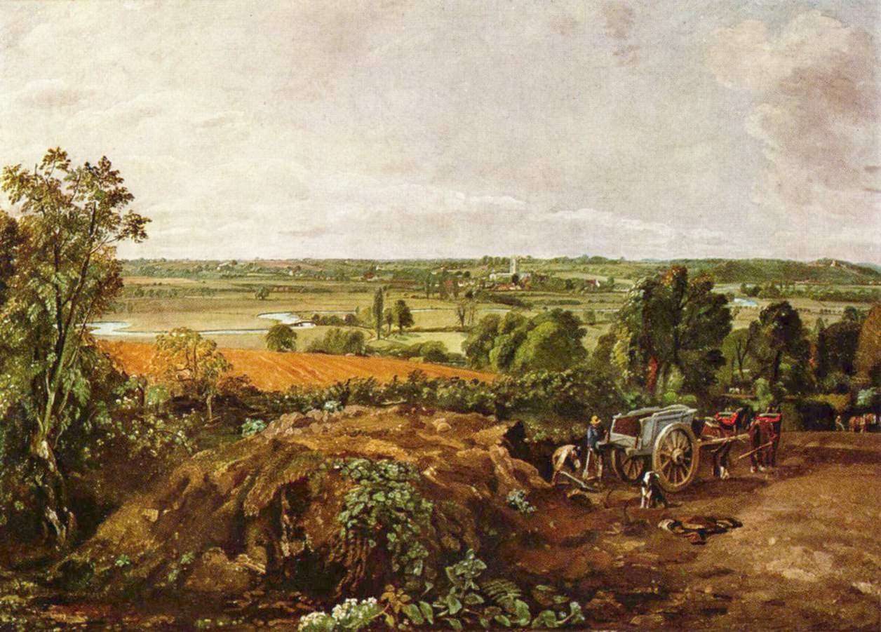 The Stour Valley med Dedham Church av John Constable