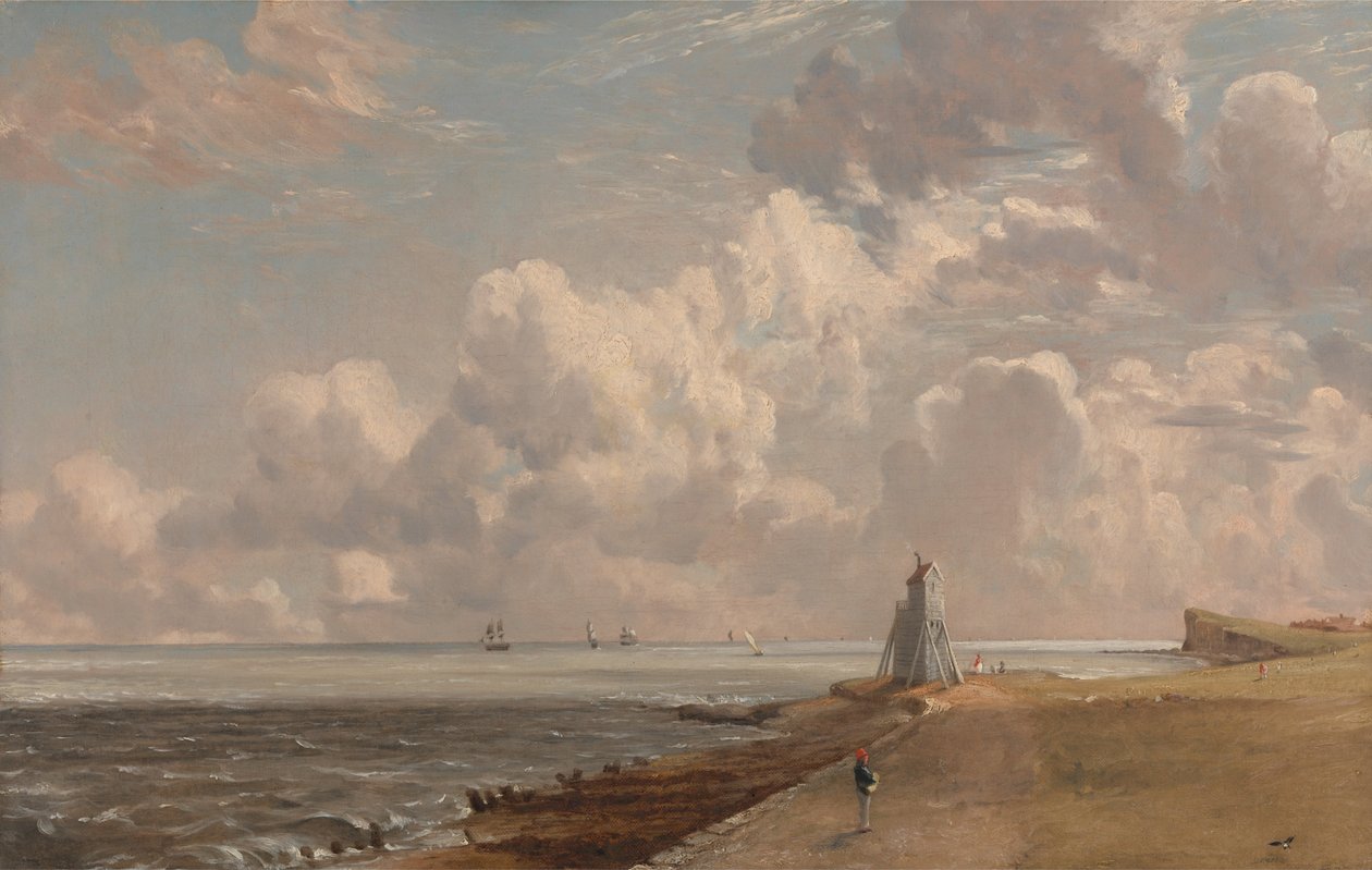 Harwich- The Low Lighthouse og Beacon Hill av John Constable