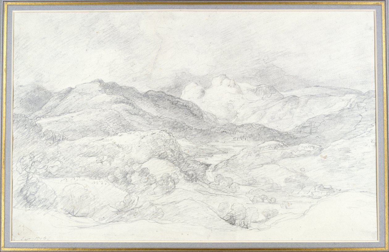 Langdale Pikes fra Elterwater, 4. september 1806 av John Constable