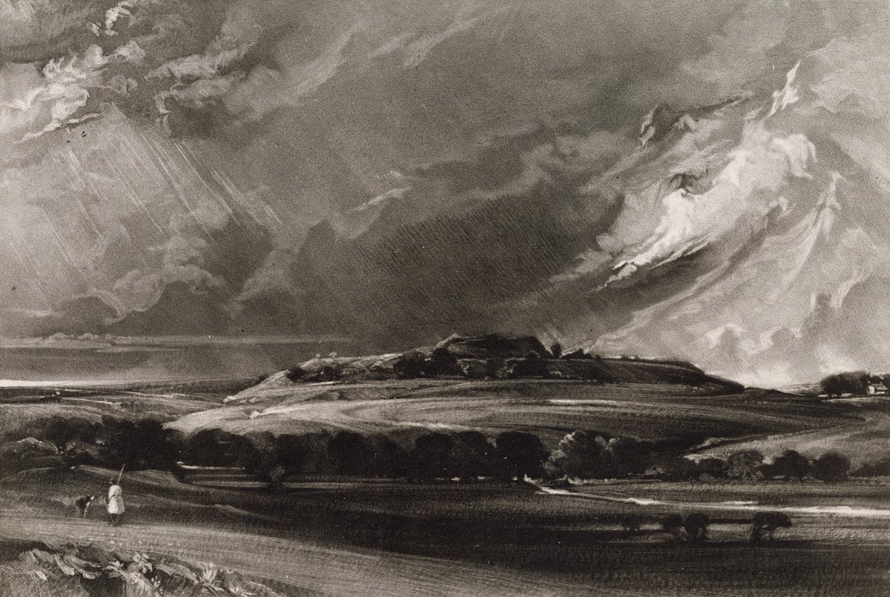 Old Sarum, gravert av David Lucas (1802-81) ca. 1829 (mezzotint) av John Constable