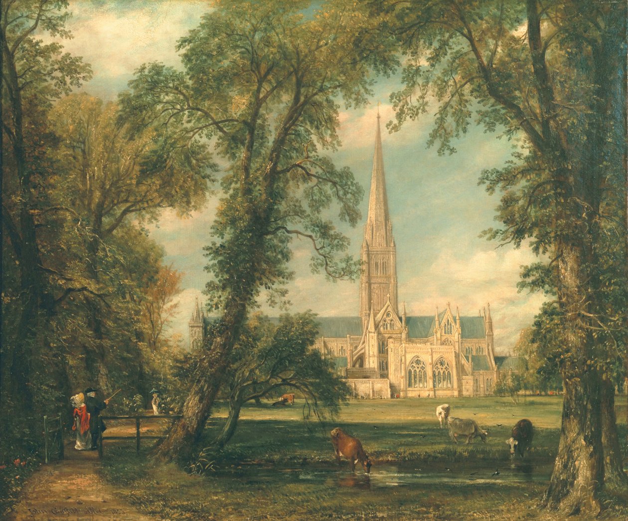 Salisbury Cathedral fra Bishop's Grounds, 1823-26 av John Constable
