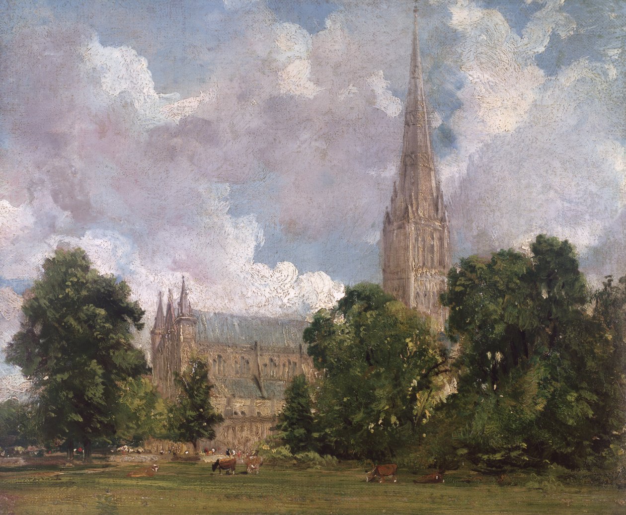 Salisbury Cathedral fra sørvest av John Constable