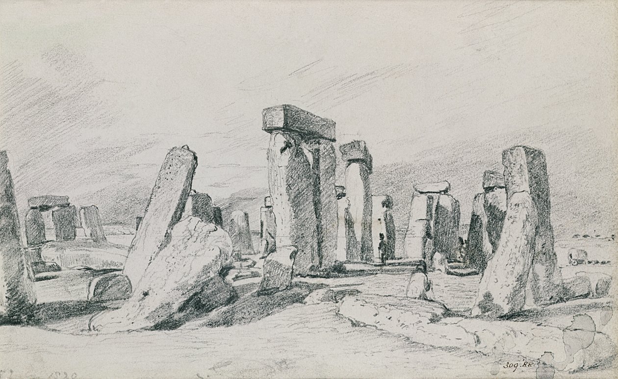 Stonehenge, Wiltshire, 1820 (tegning) av John Constable