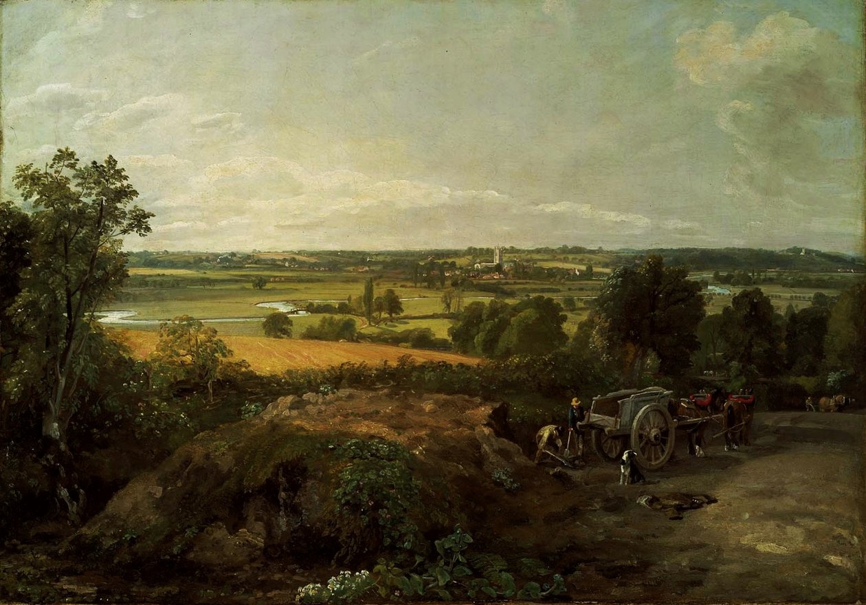Stour Valley og Dedham Church av John Constable