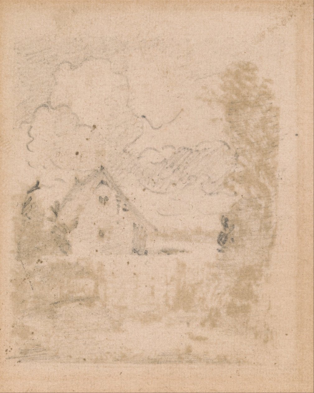 Studer for Cottage i Cornfield, East Bergholt av John Constable