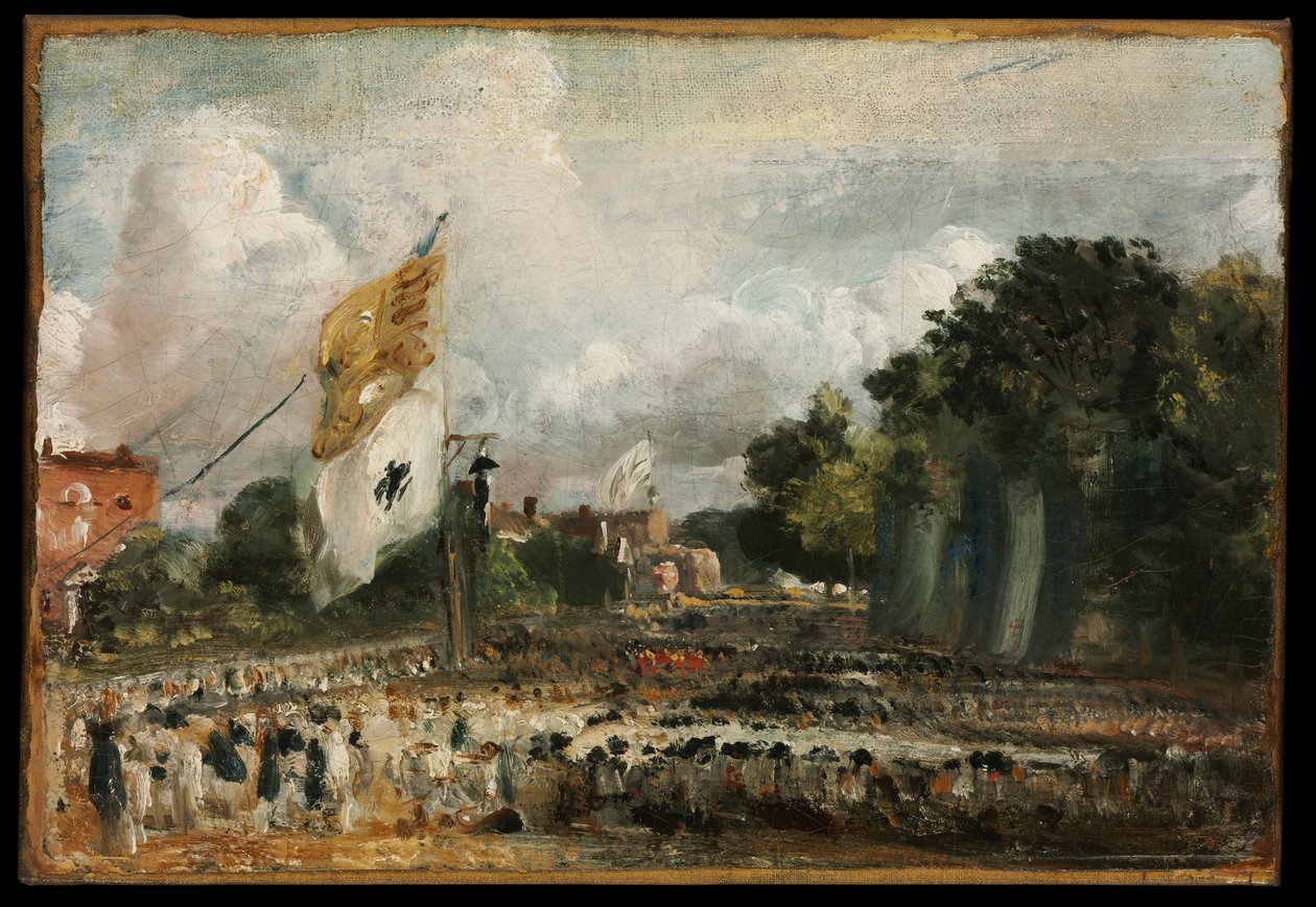 Feiringen i East Bergholt of the Peace of 1814 Avsluttet i Paris mellom Frankrike og de allierte maktene av John Constable