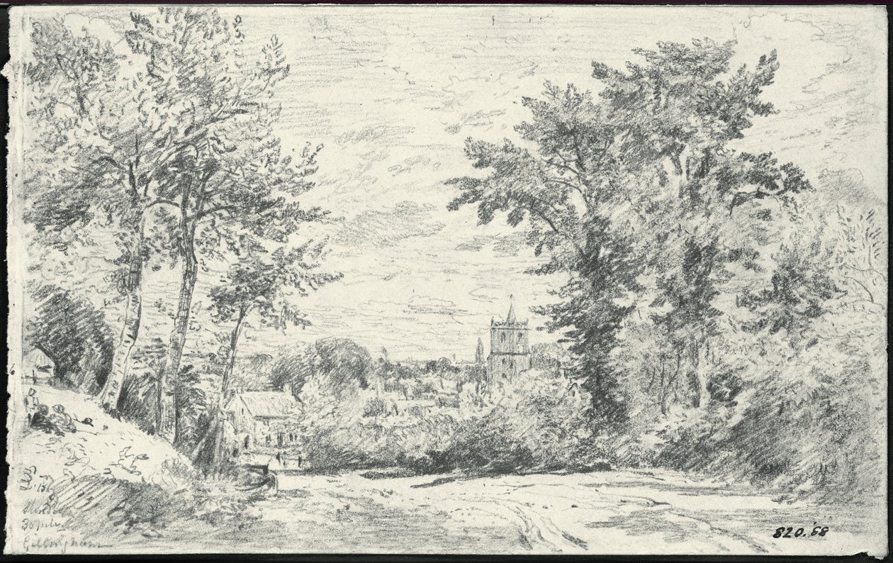 Inngangen til Gillingham, Dorset (blyant) av John Constable