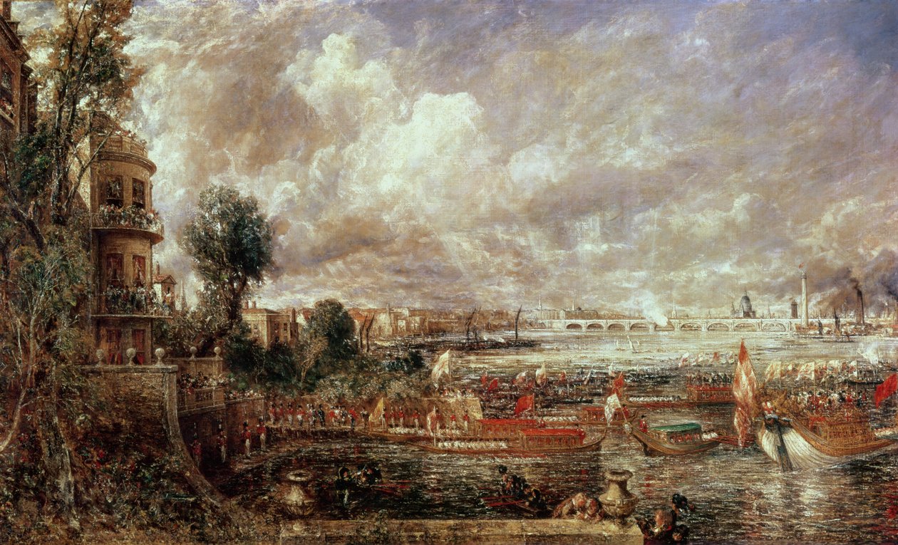 Åpningen av Waterloo Bridge, Whitehall Stairs, 18. juni 1817 av John Constable