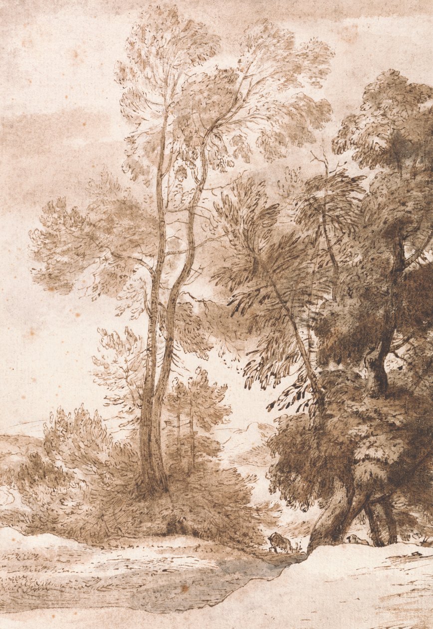 Trær og rådyr av John Constable