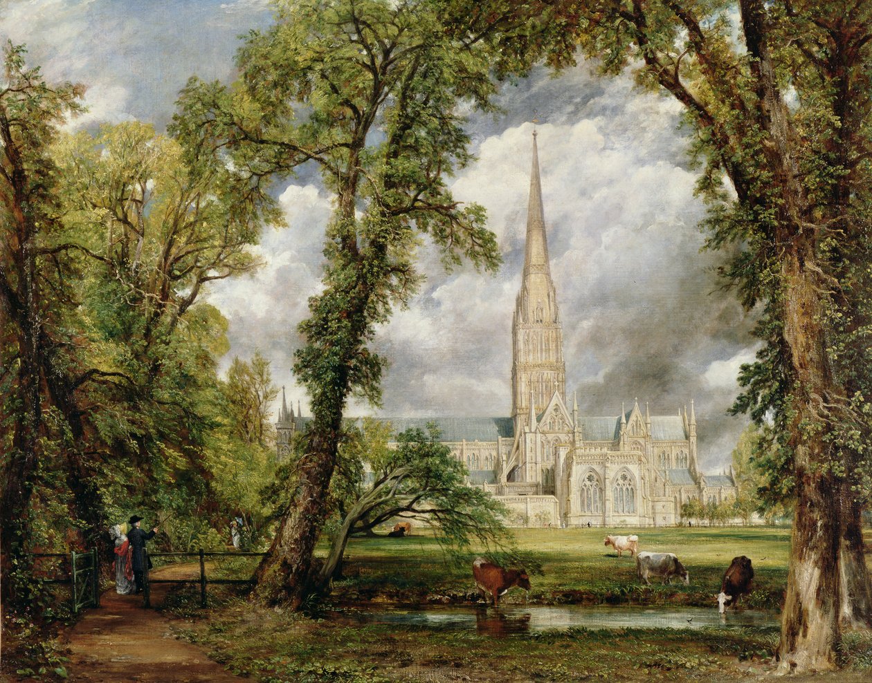 Utsikt over Salisbury Cathedral fra Bishop