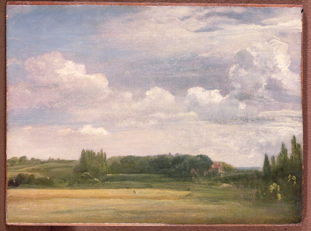 Utsikt mot prestegården, Østre Bergholt, 1813 av John Constable