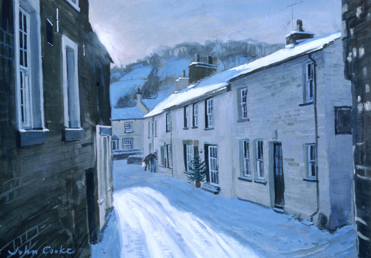 Main Street i Dent, 1997 (gouache) av John Cooke
