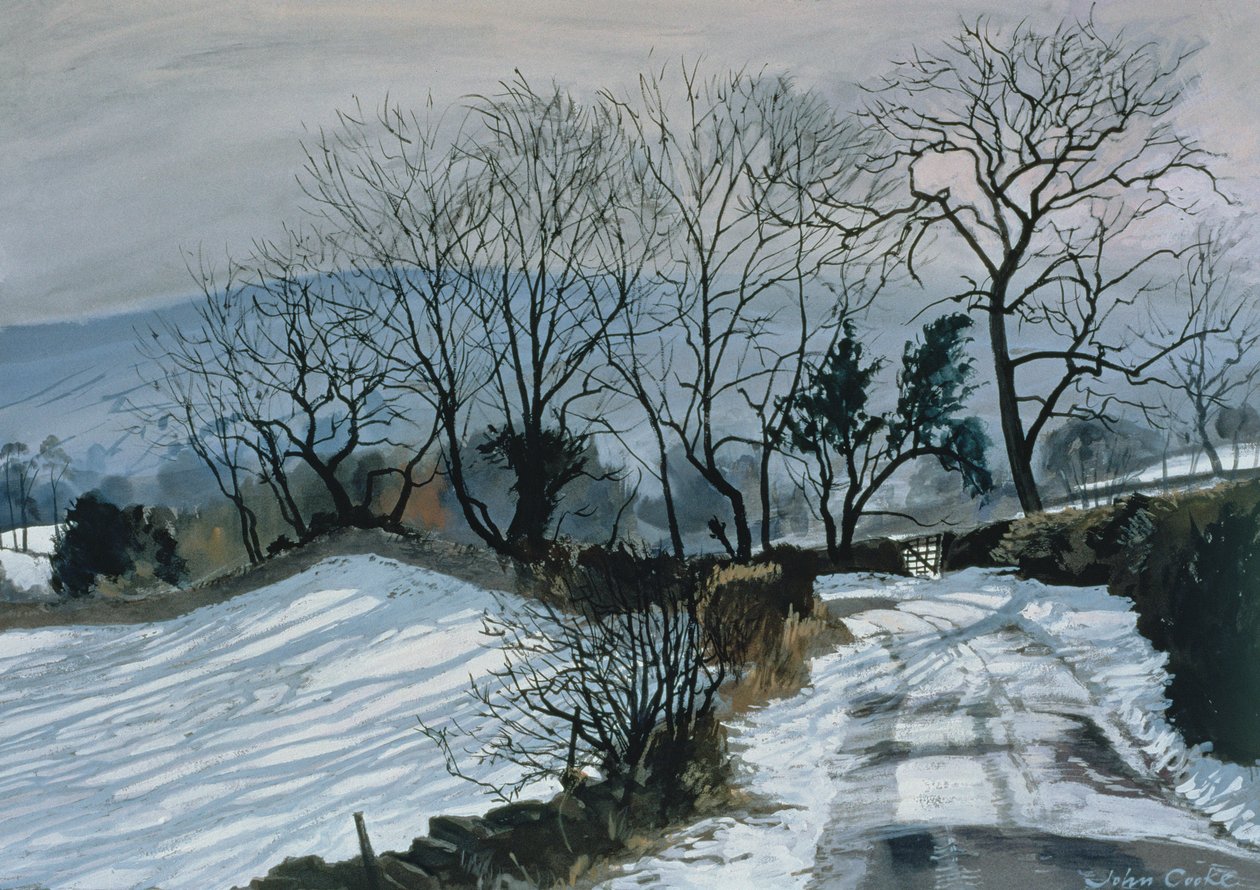 Road to Deepdale, 1998 (gouache) av John Cooke