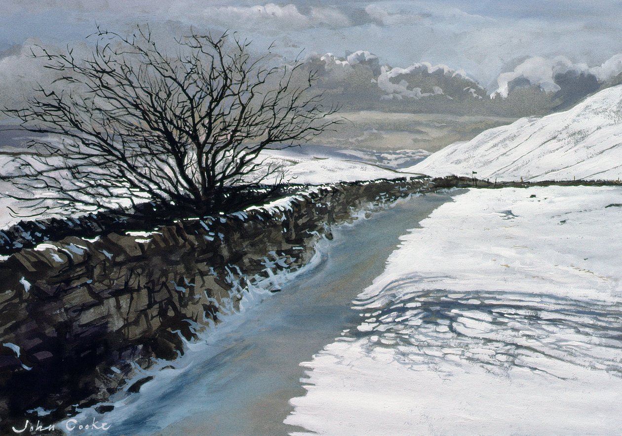 Snow Above Barbondale, Barbon, nr Kirkby Lonsdale, Cumbria av John Cooke