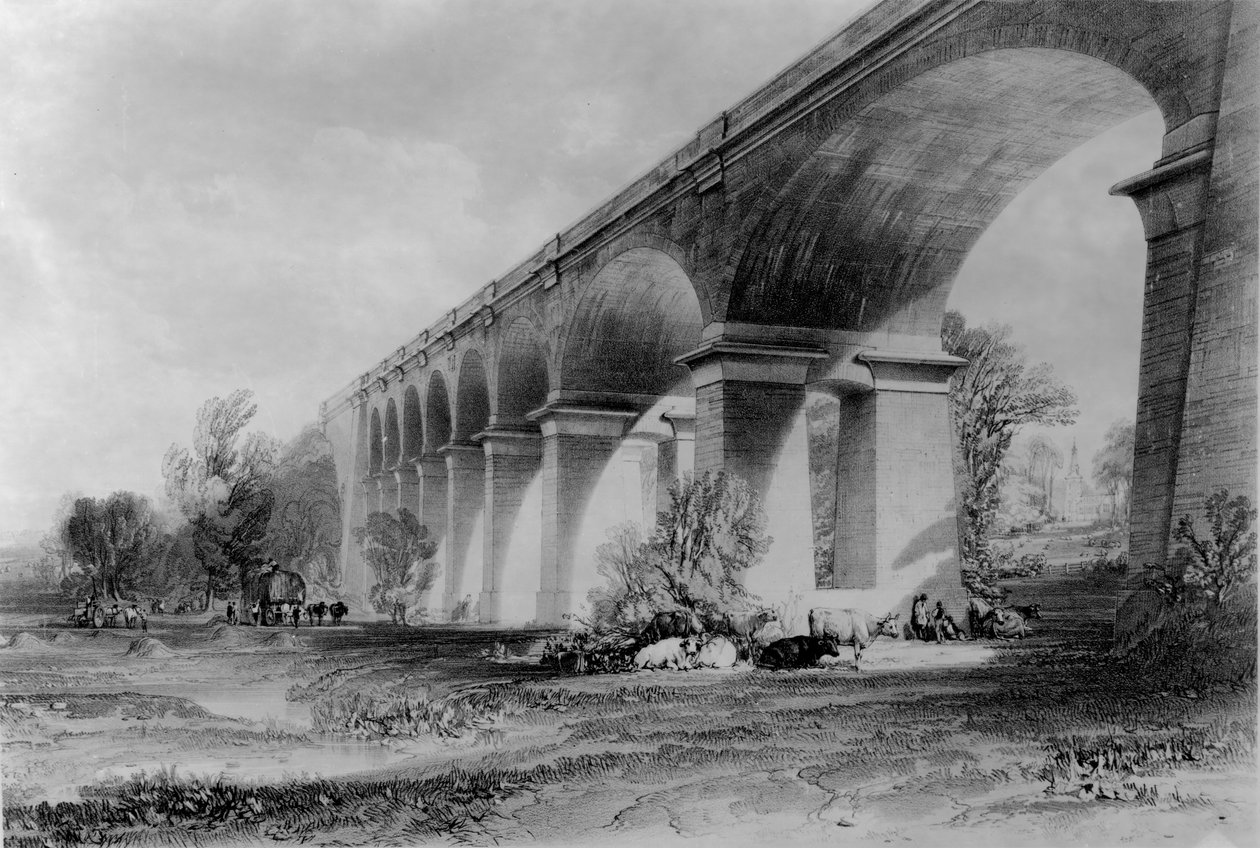 Wharncliffe Viaduct, ca. 1840-tallet av John Cooke Bourne