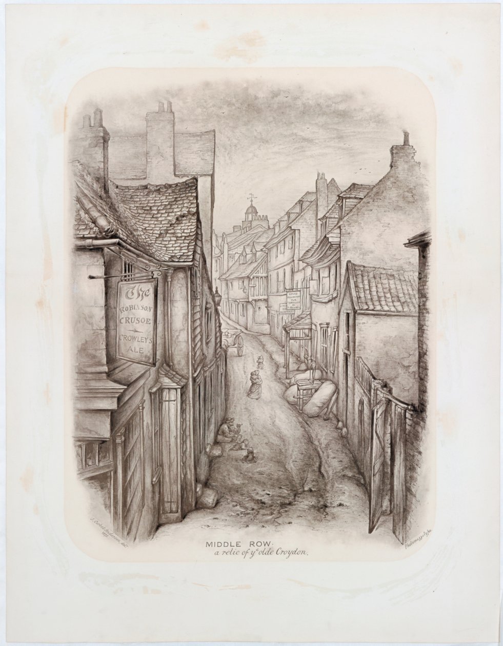 Middle Row, Croydon, 1875 (blekk) av John Corbet Anderson