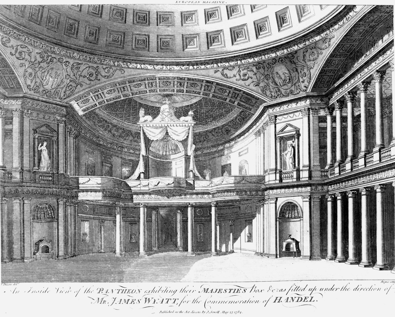 En innvendig utsikt over Pantheon, Oxford Street, London, 1784 av John Dixon