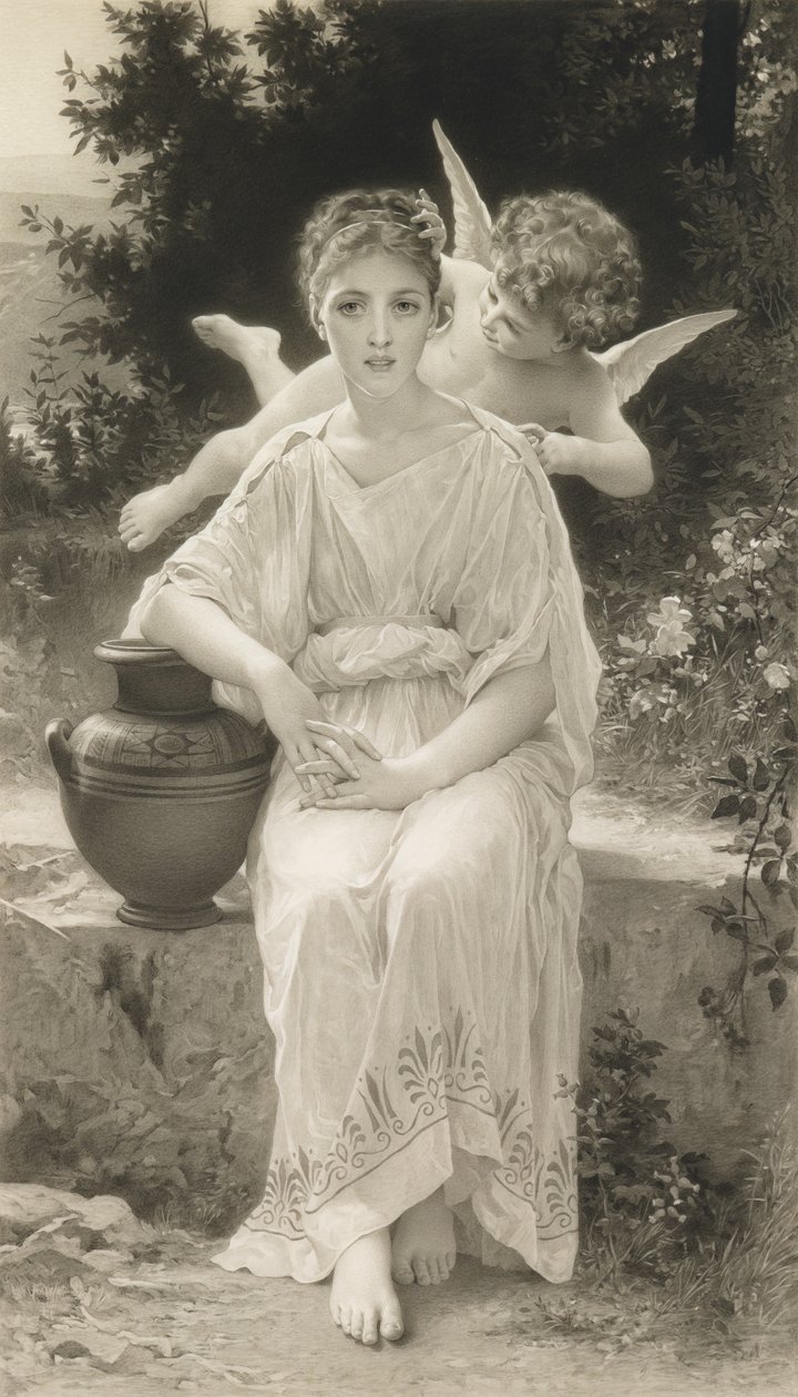 The First Whisper of Love, etter Bouguereau av John Douglas Miller