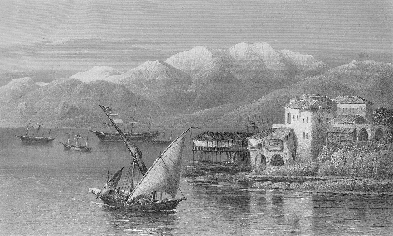 Beirutbukta, gravert av C. Cousen av John Douglas Woodward