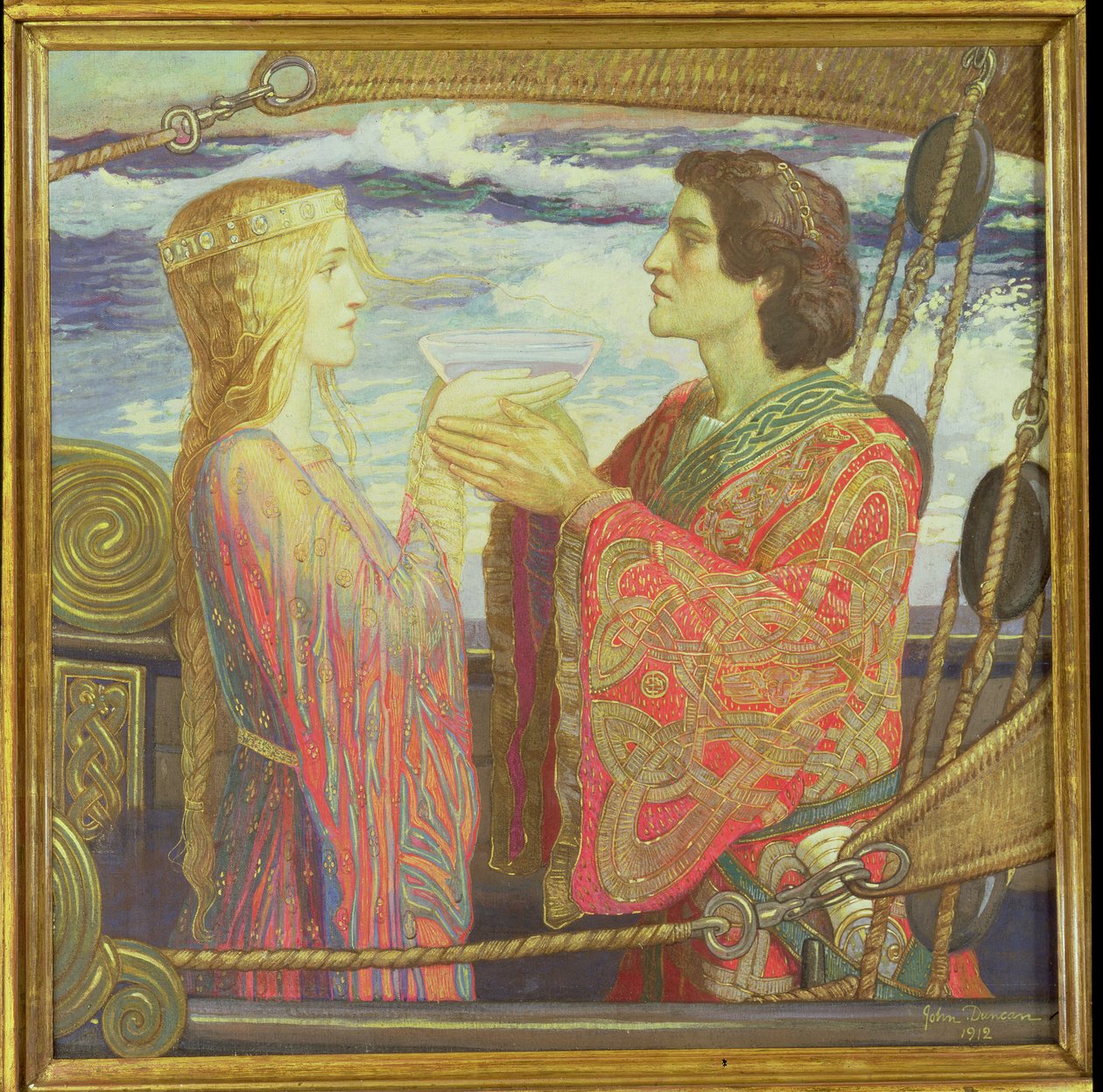 Tristan og Isolde, 1912 (tempera på lerret) av John Duncan