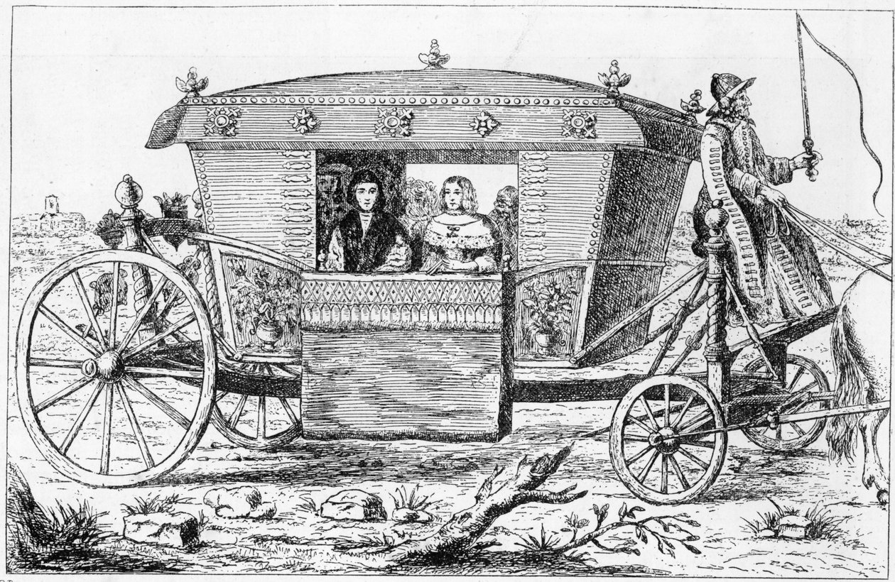 Trener presentert for Charles II av grev de Gramont av John Dunstall